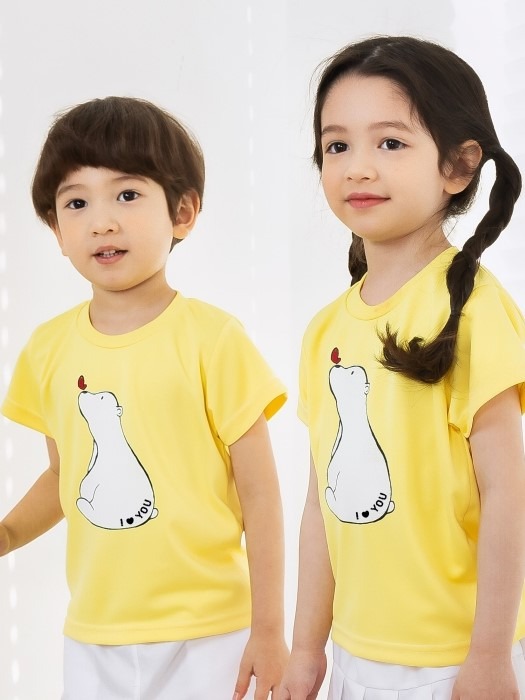 어린이집 유치원 단체 반팔 캠프티 티셔츠 나비곰 옐로우 10장