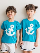 어린이집 유치원 단체 반팔 캠프티 티셔츠 바다 10장