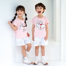 어린이집 유치원 단체 반팔 캠프티 티셔츠 공룡비행기 핑크 10장